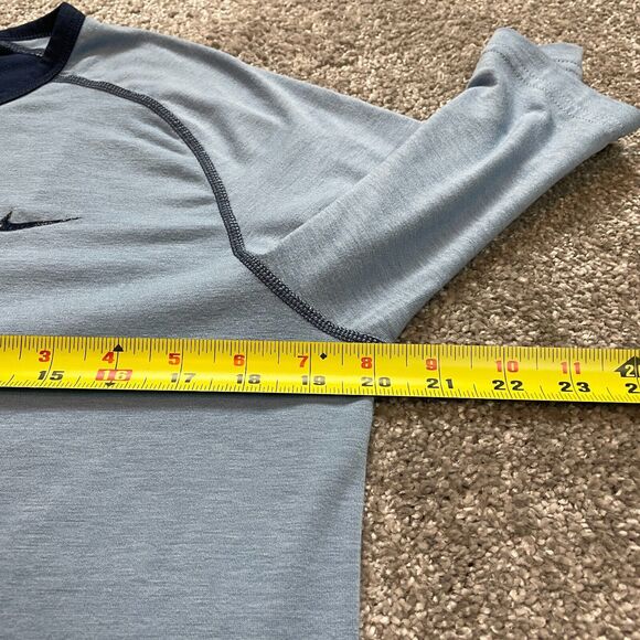 Nike Hockey Shirt Mens Medium Light blue Dri Fit 3/4 Sleeve soft Casual Adult - Picture 11 of 11
